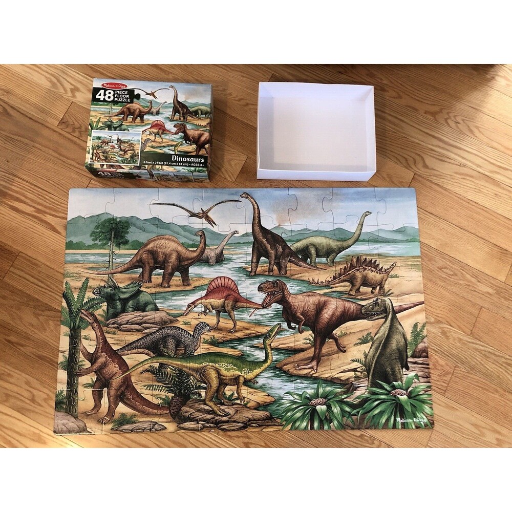 Dinosaurs‎ Melissa & Doug 3 Feet x 2 Feet 48 Piece Floor Puzzle Ages 3+ Open Box